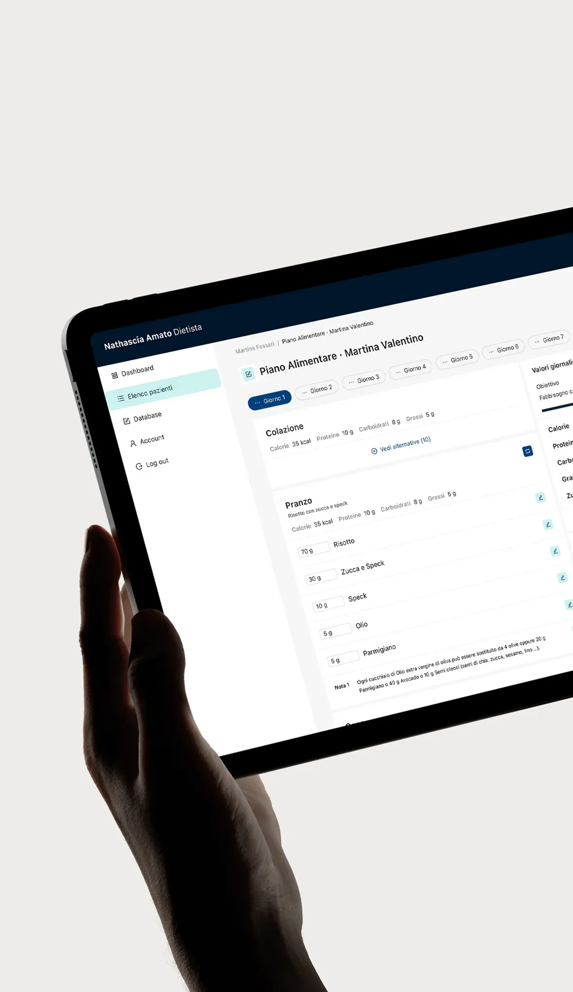 Tool for nutritionists