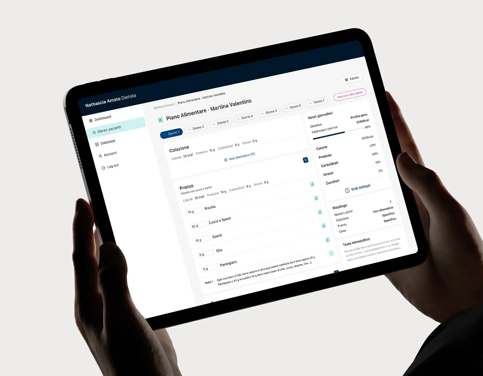 Tool for nutritionists